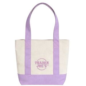 Trader Joe’s Mini Lavender & Cream Canvas Tote Bag